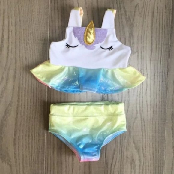 Other - Boutique Unicorn Girls Bikini Swimsuit Bathing Suit